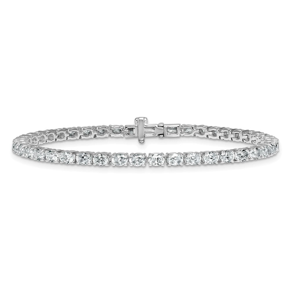 14K White Gold Certified Vs Def Lab Grown Oval Diamond Tennis Bracelet