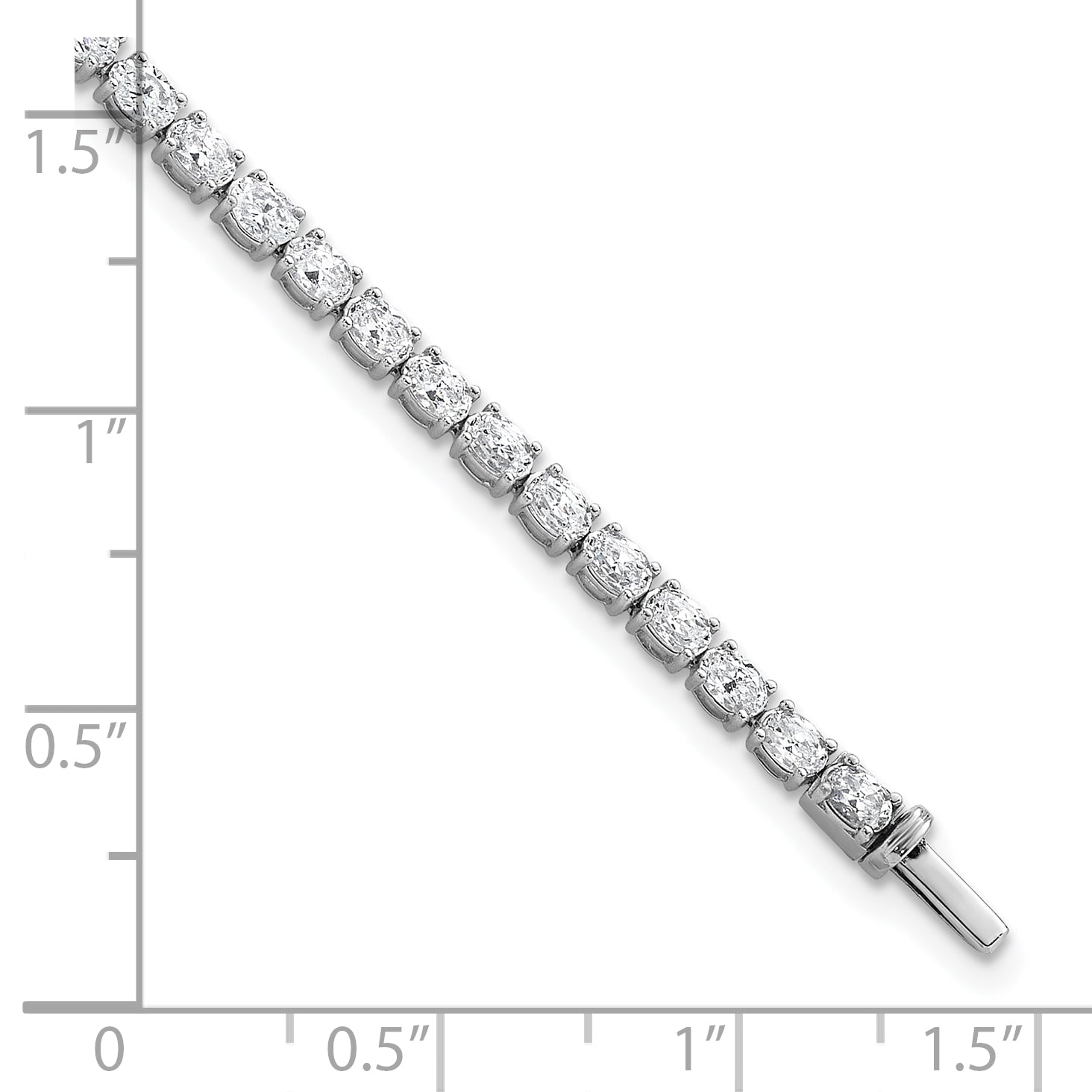 14K White Gold Certified Vs Def Lab Grown Oval Diamond Tennis Bracelet