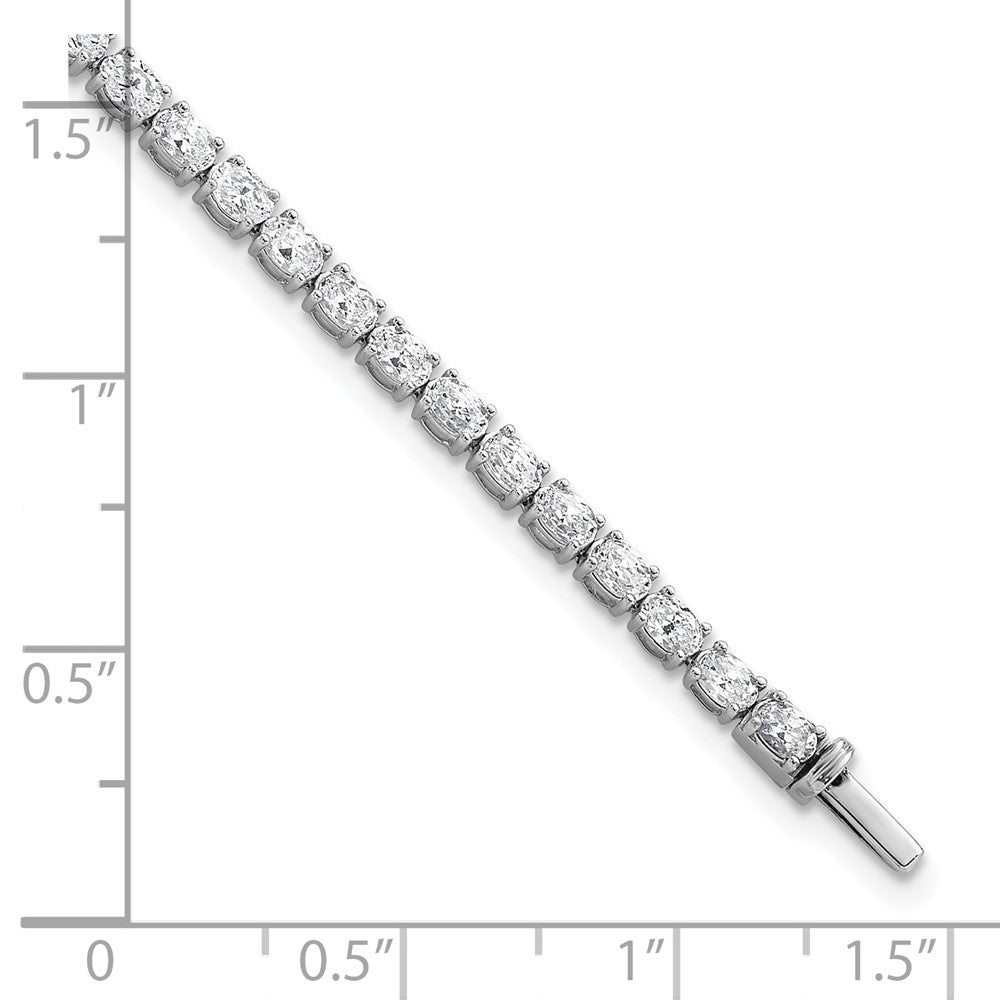 14K White Gold 5 Carat Lab Grown Diamond Vs/Si+ G+ Complete Oval Tennis Bracelet