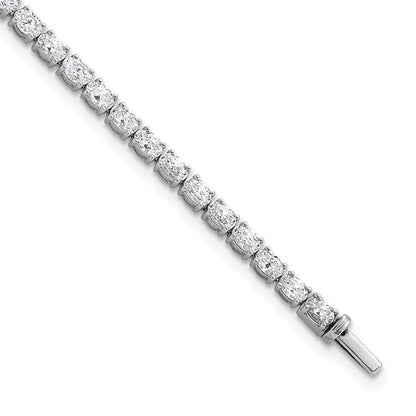 14K White Gold Certified Vs Def Lab Grown Oval Diamond Tennis Bracelet