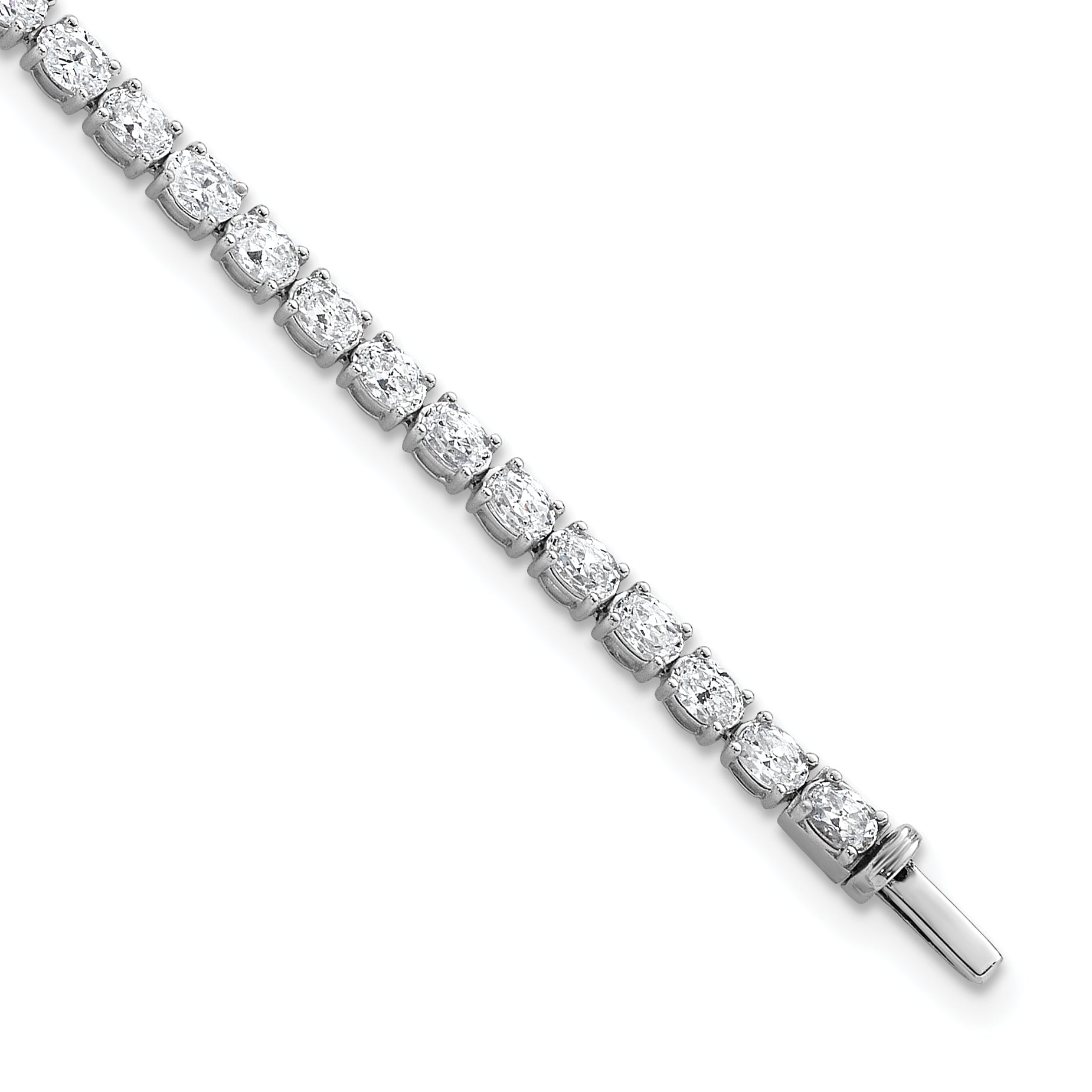 14K White Gold Certified Vs Def Lab Grown Oval Diamond Tennis Bracelet