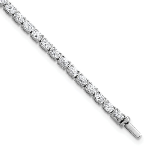 14K White Gold Certified Vs Def Lab Grown Oval Diamond Tennis Bracelet