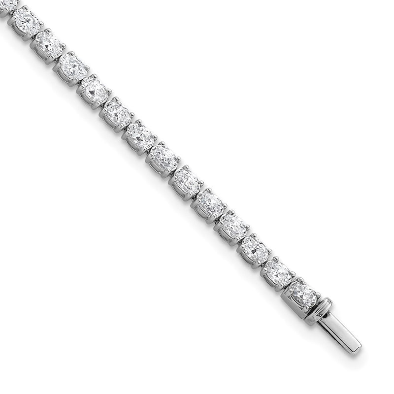 14K White Gold Certified Vs/Si Fgh Lab Grown Oval Diamond Tennis Bracelet