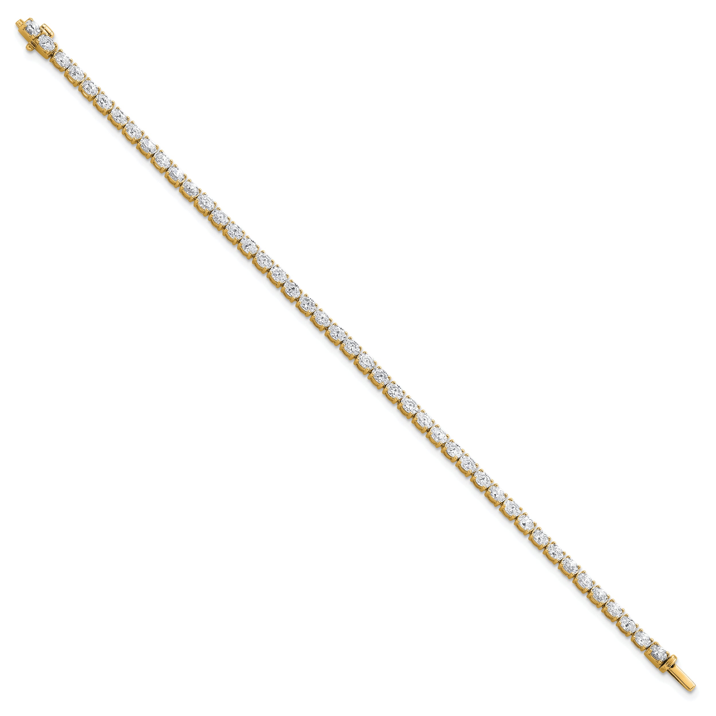 14K Yellow Gold Certified Vs Def Lab Grown Oval Diamond Tennis Bracelet