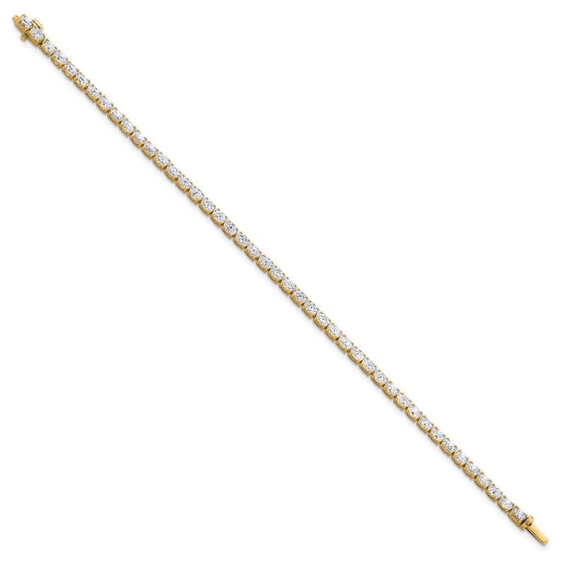14K Yellow Gold Certified Vs/Si Fgh Lab Grown Oval Diamond Tennis Bracelet