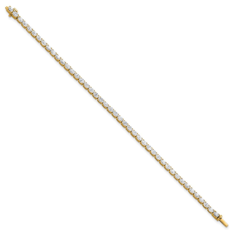 14K Yellow Gold Certified Vs Def Lab Grown Oval Diamond Tennis Bracelet