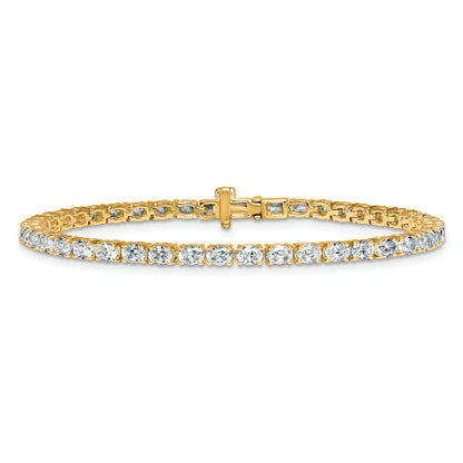 14K Yellow Gold Certified Vs Def Lab Grown Oval Diamond Tennis Bracelet