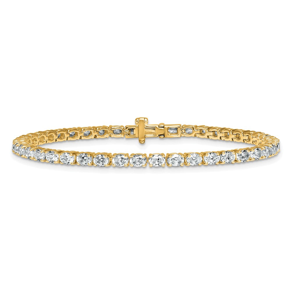 14K Yellow Gold Certified Vs Def Lab Grown Oval Diamond Tennis Bracelet