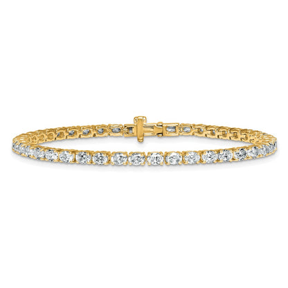 14K Yellow Gold Certified Vs Def Lab Grown Oval Diamond Tennis Bracelet