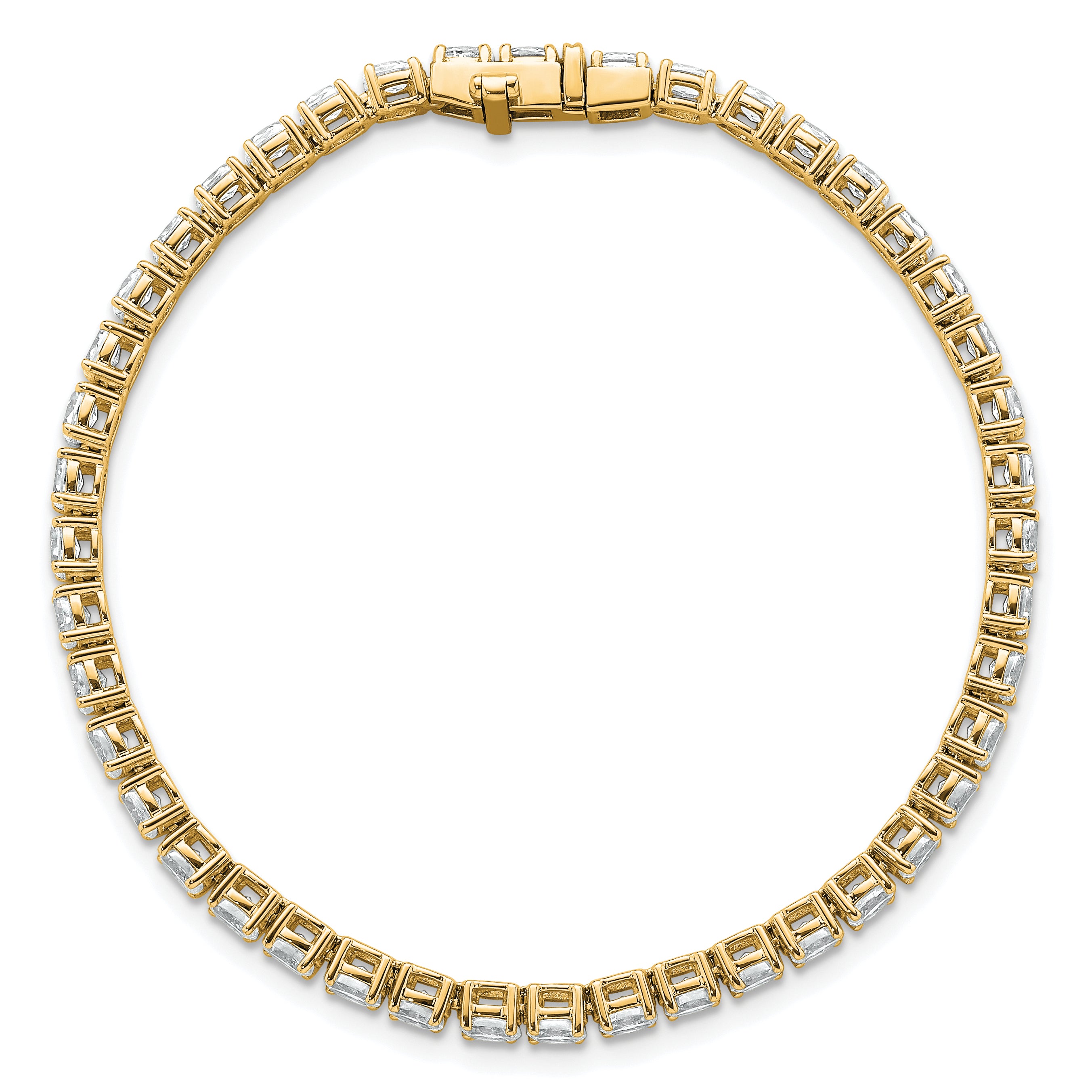 14K Yellow Gold Certified Vs Def Lab Grown Oval Diamond Tennis Bracelet