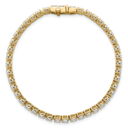 14K Yellow Gold 5 Carat Lab Grown Diamond Vs+ F+ Complete Oval Tennis Bracelet