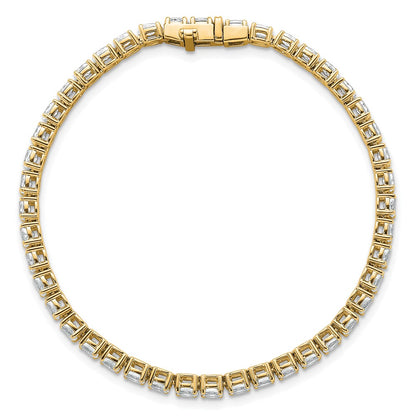 14K Yellow Gold Certified Vs Def Lab Grown Oval Diamond Tennis Bracelet