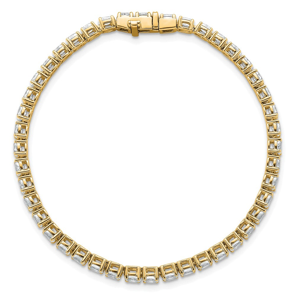 14K Yellow Gold Certified Vs/Si Fgh Lab Grown Oval Diamond Tennis Bracelet