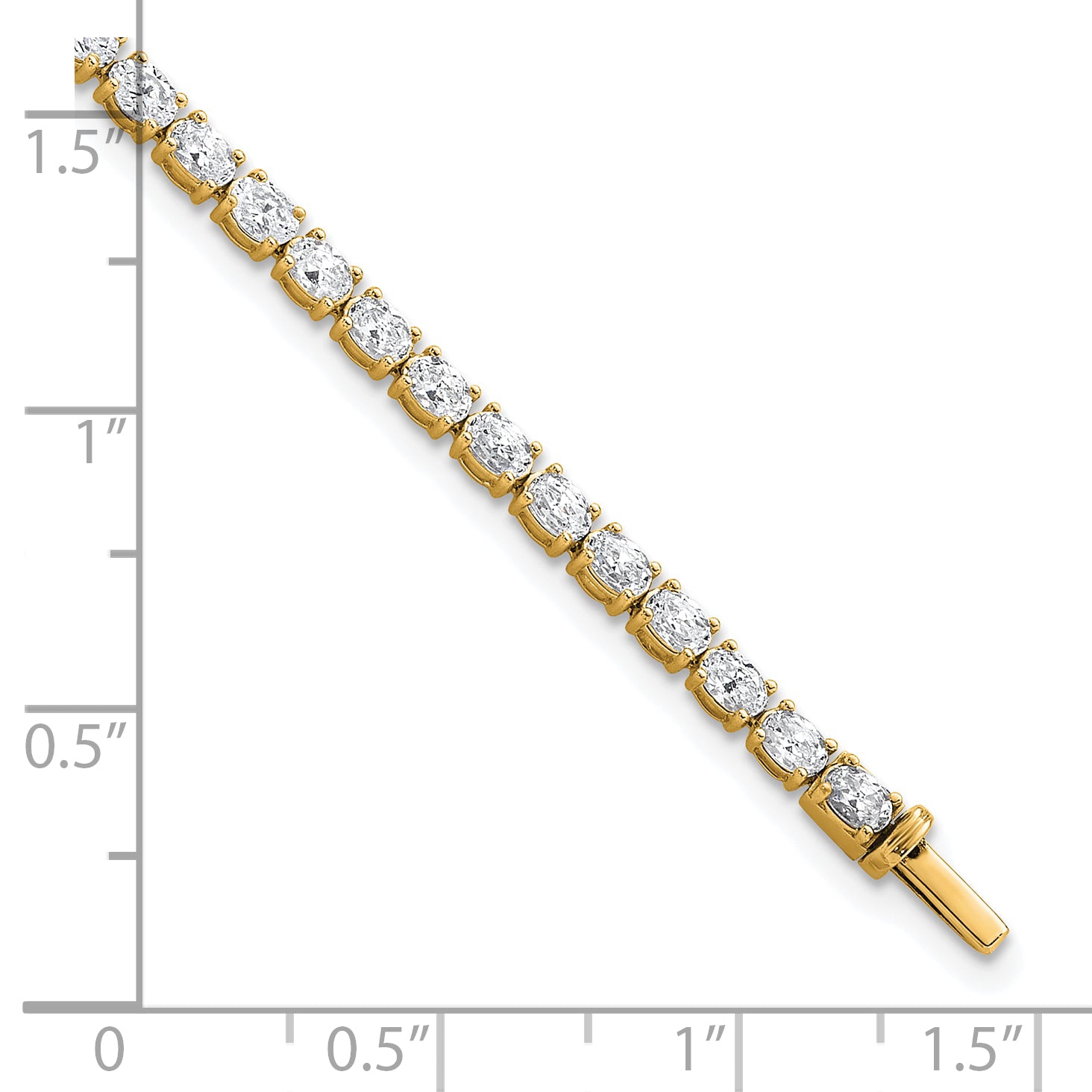 14K Yellow Gold Certified Vs Def Lab Grown Oval Diamond Tennis Bracelet