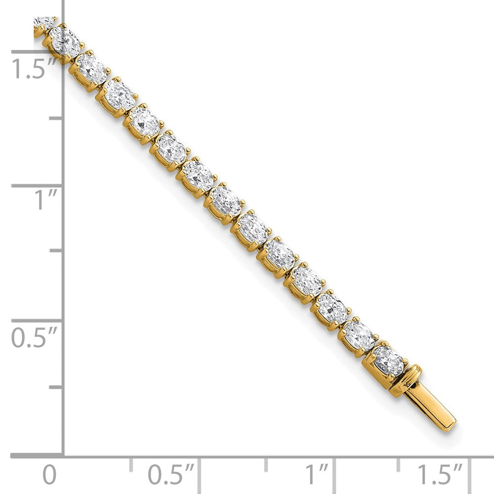 14K Yellow Gold Certified Vs/Si Fgh Lab Grown Oval Diamond Tennis Bracelet