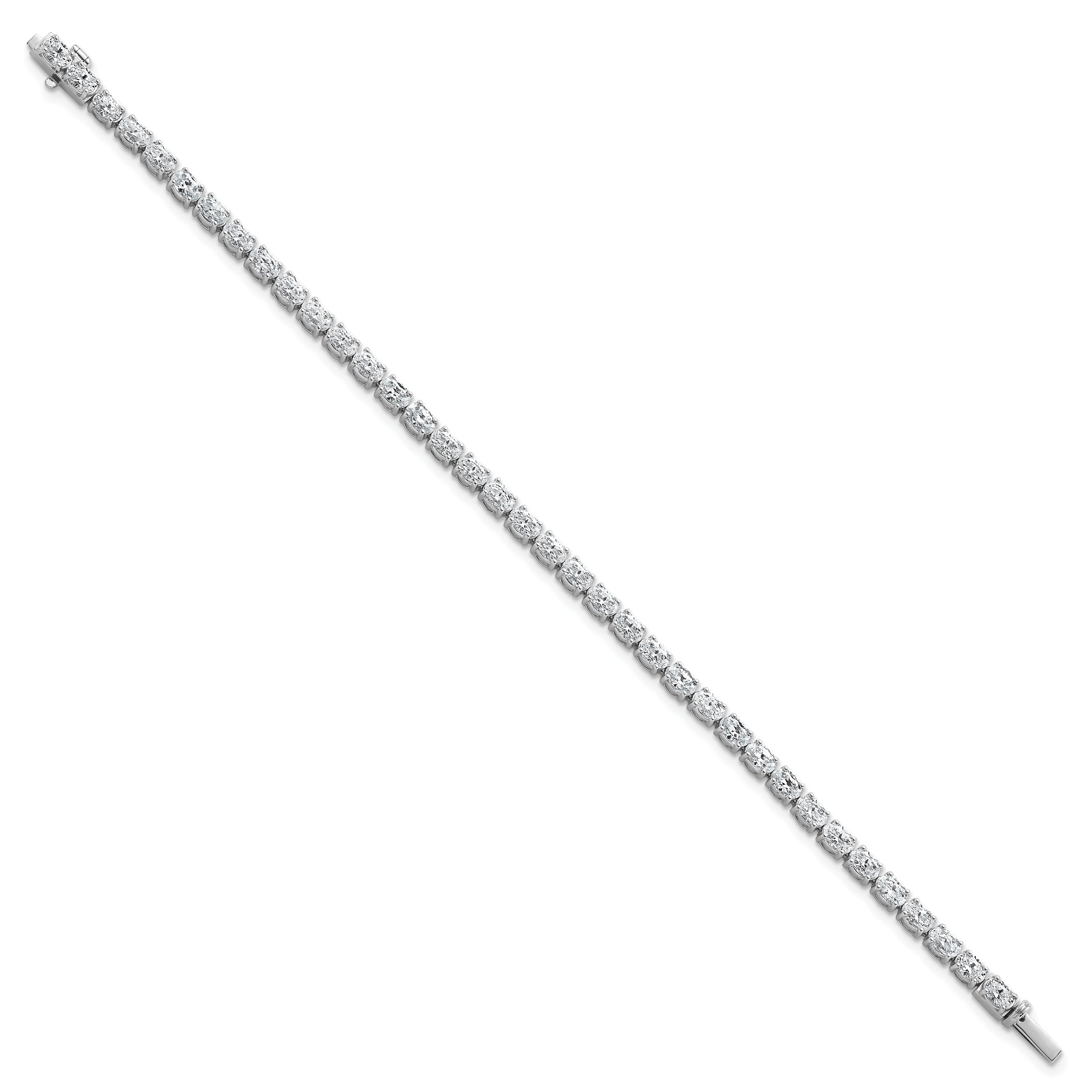 14K White Gold Certified Vs Def Lab Grown Oval Diamond Tennis Bracelet