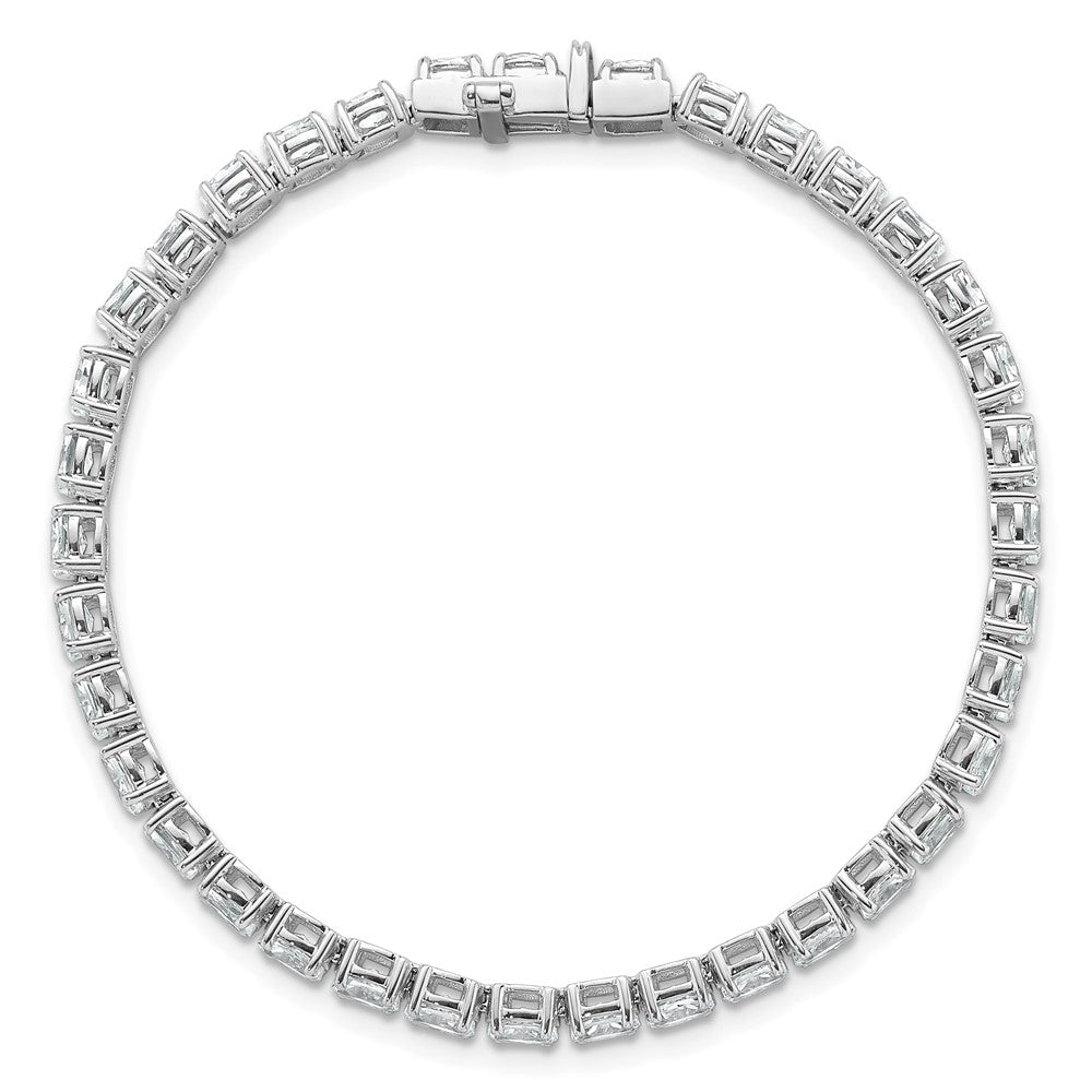 14K White Gold 7 Carat Lab Grown Diamond Vs+ F+ Complete Oval Tennis Bracelet