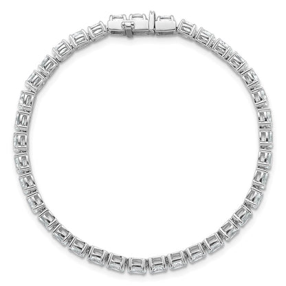14K White Gold 7 Carat Lab Grown Diamond Vs+ F+ Complete Oval Tennis Bracelet