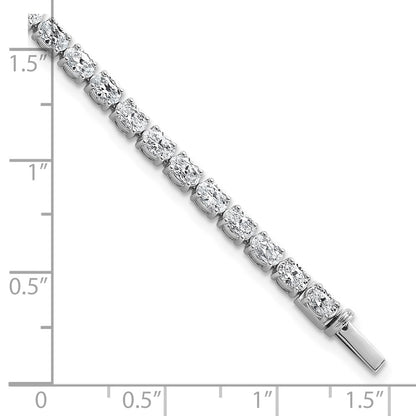 14K White Gold 7 Carat Lab Grown Diamond Vs+ F+ Complete Oval Tennis Bracelet