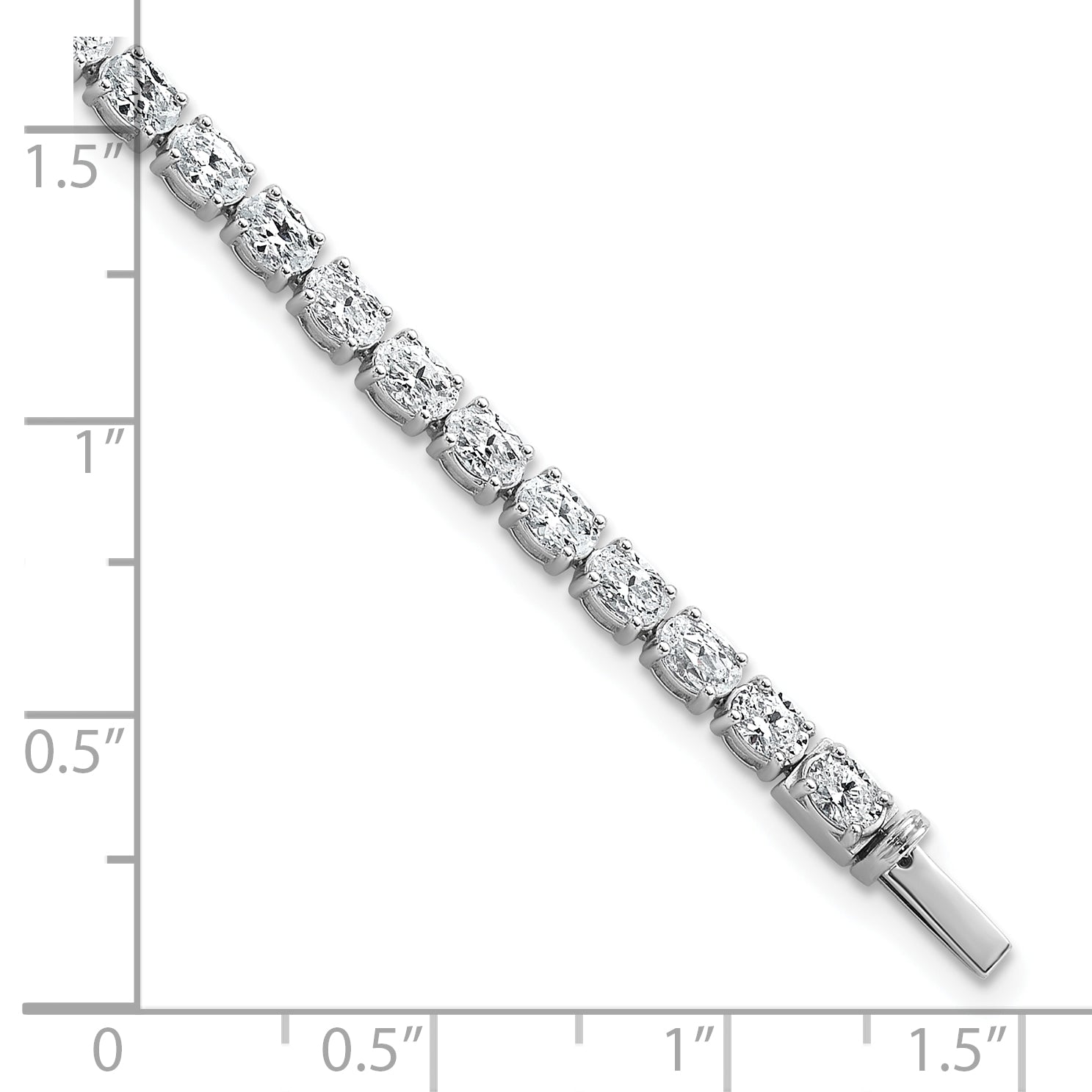 14K White Gold Certified Vs Def Lab Grown Oval Diamond Tennis Bracelet