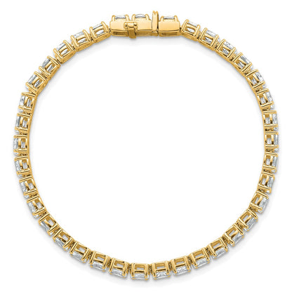 14K Yellow Gold Certified Vs Def Lab Grown Oval Diamond Tennis Bracelet