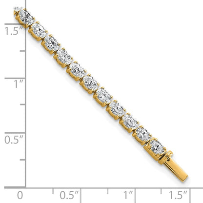 14K Yellow Gold Certified Vs Def Lab Grown Oval Diamond Tennis Bracelet