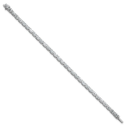 14K White Gold 9 7/8 Carat Lab Grown Diamond Vs/Si+ G+ Complete Oval Tennis Bracelet
