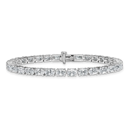 14K White Gold Certified Vs/Si Fgh Lab Grown Oval Diamond Tennis Bracelet