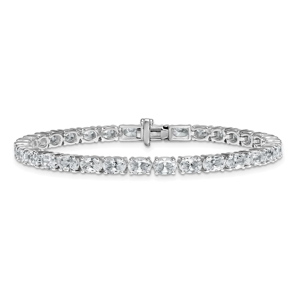 14K White Gold Certified Vs Def Lab Grown Oval Diamond Tennis Bracelet