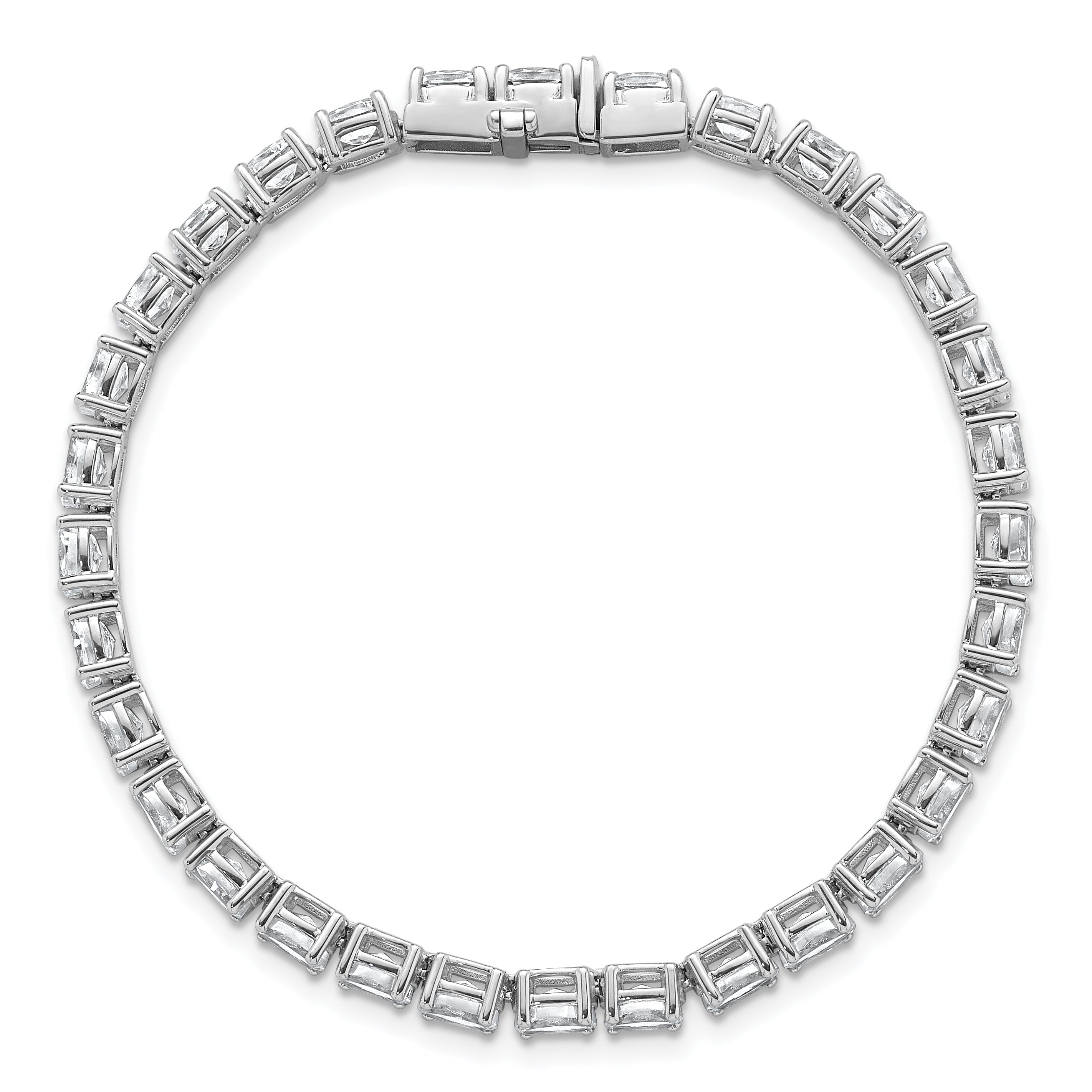 14K White Gold 9 7/8 Carat Lab Grown Diamond Vs/Si+ G+ Complete Oval Tennis Bracelet