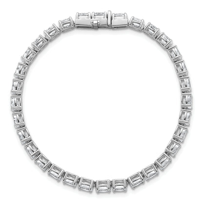 14K White Gold 9 7/8 Carat Lab Grown Diamond Vs/Si+ G+ Complete Oval Tennis Bracelet