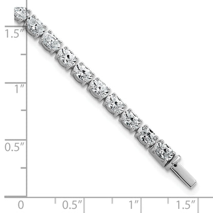 14K White Gold 9 7/8 Carat Lab Grown Diamond Vs/Si+ G+ Complete Oval Tennis Bracelet