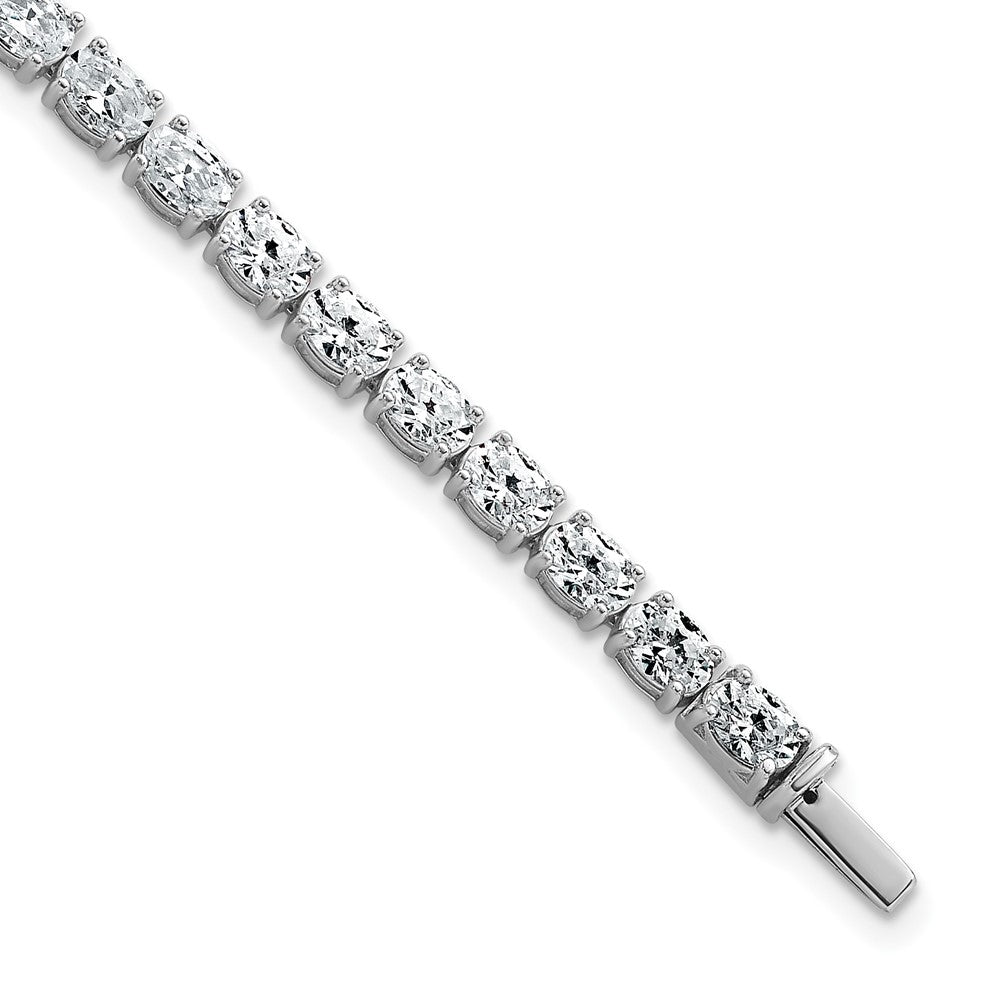 14K White Gold Certified Vs/Si Fgh Lab Grown Oval Diamond Tennis Bracelet