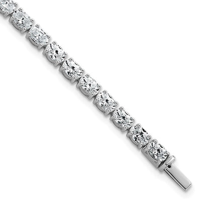 14K White Gold Certified Vs/Si Fgh Lab Grown Oval Diamond Tennis Bracelet