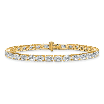 14K Yellow Gold Certified Vs/Si Fgh Lab Grown Oval Diamond Tennis Bracelet