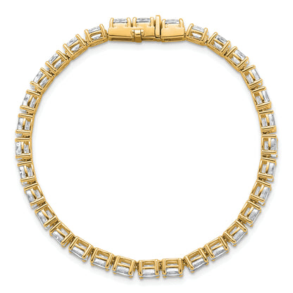 14K Yellow Gold 9 7/8 Carat Lab Grown Diamond Vs+ F+ Complete Oval Tennis Bracelet