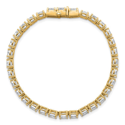 14K Yellow Gold 9 7/8 Carat Lab Grown Diamond Vs/Si+ G+ Complete Oval Tennis Bracelet