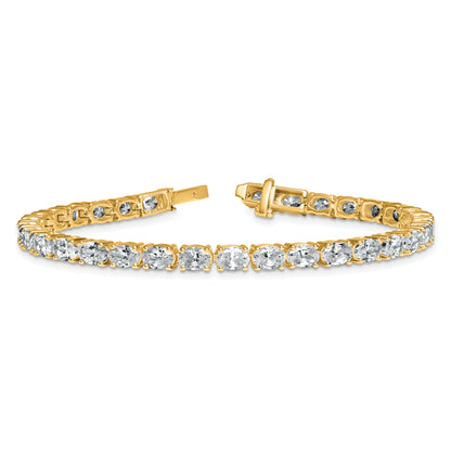 14K Yellow Gold Certified Vs/Si Fgh Lab Grown Oval Diamond Tennis Bracelet