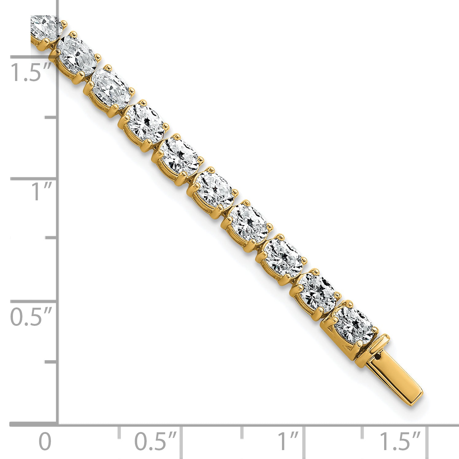 14K Yellow Gold Certified Vs/Si Fgh Lab Grown Oval Diamond Tennis Bracelet
