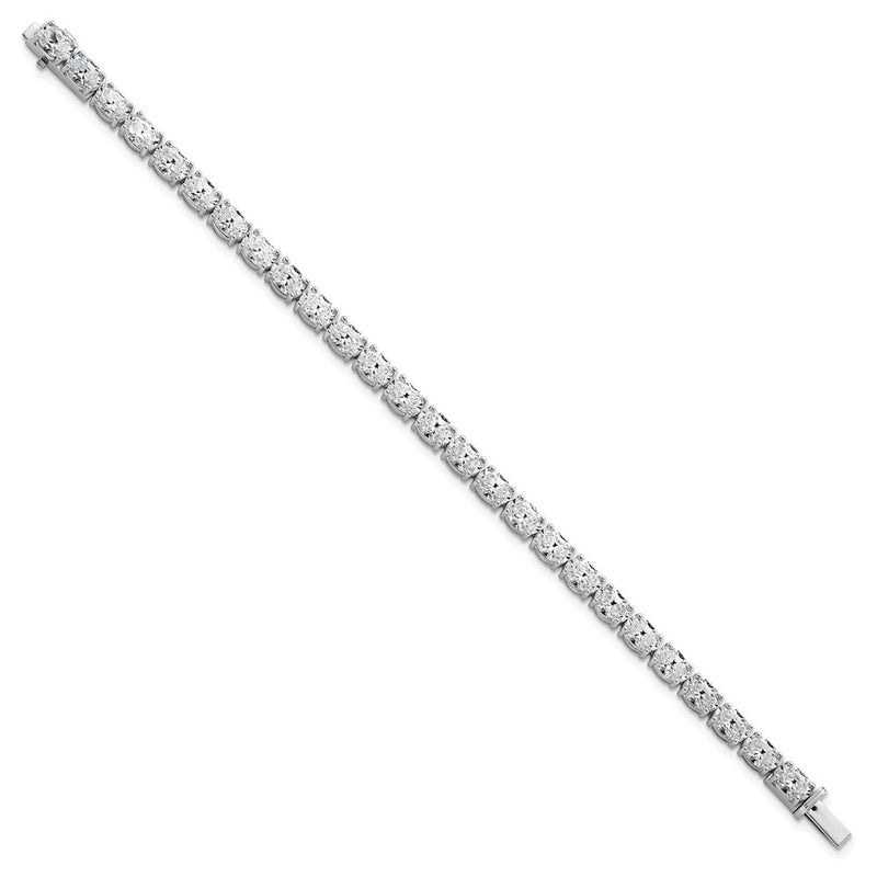 14K White Gold Certified Vs Def Lab Grown Oval Diamond Tennis Bracelet