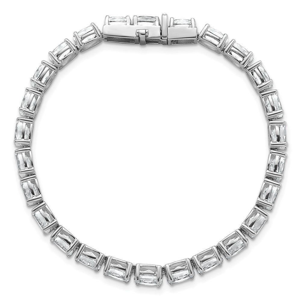 14K White Gold Vs/Si+ G+ Lab Grown Oval Diamond Tennis Bracelet