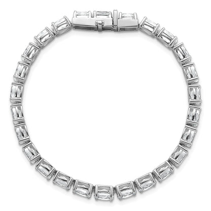 14K White Gold Vs/Si+ G+ Lab Grown Oval Diamond Tennis Bracelet
