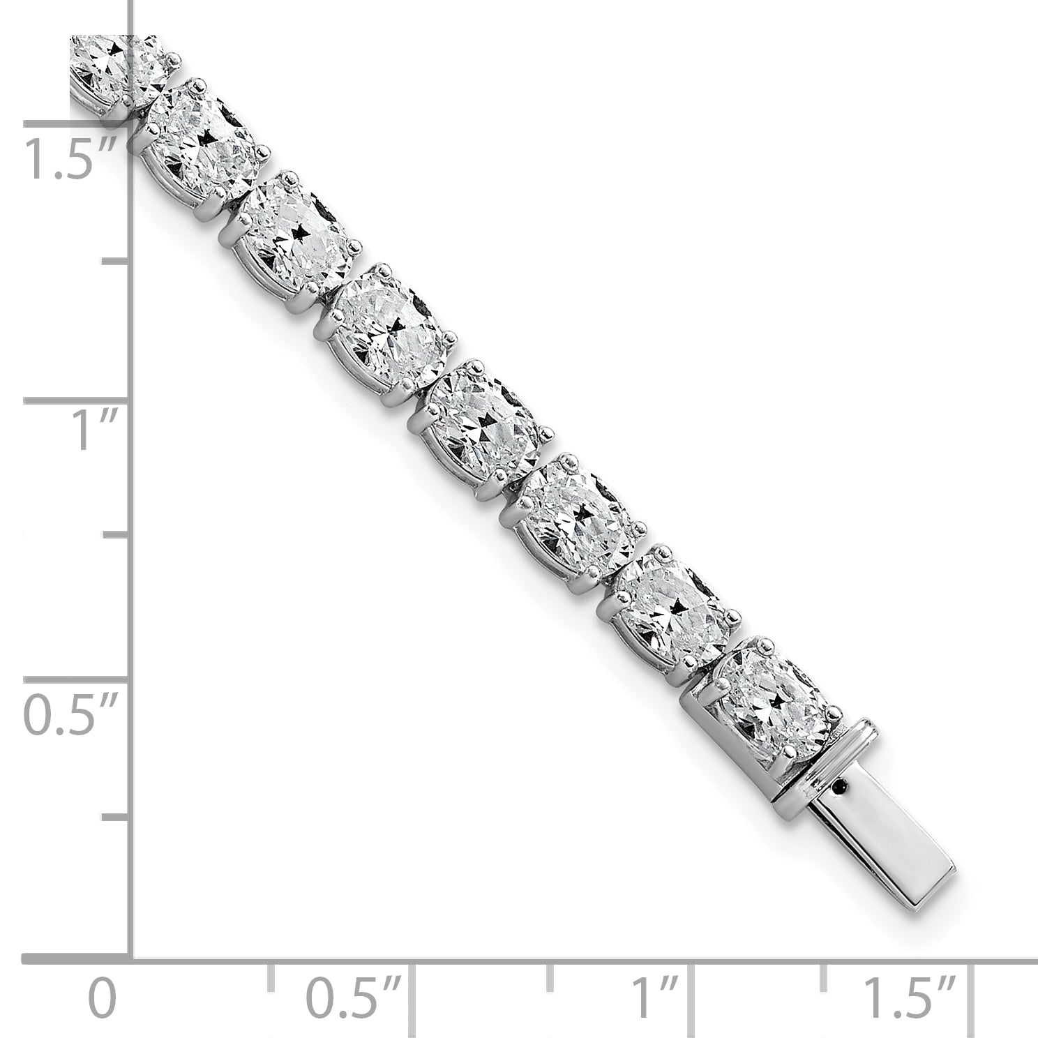 14K White Gold Vs+ F+ Lab Grown Oval Diamond Tennis Bracelet