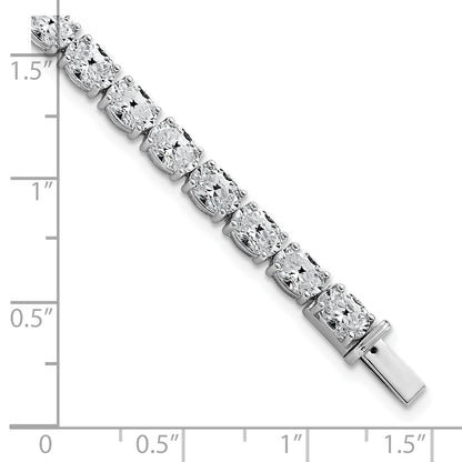 14K White Gold Vs+ F+ Lab Grown Oval Diamond Tennis Bracelet