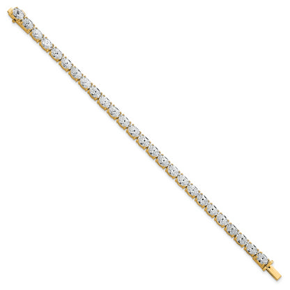 14K Yellow Gold Certified Vs/Si Fgh Lab Grown Oval Diamond Tennis Bracelet