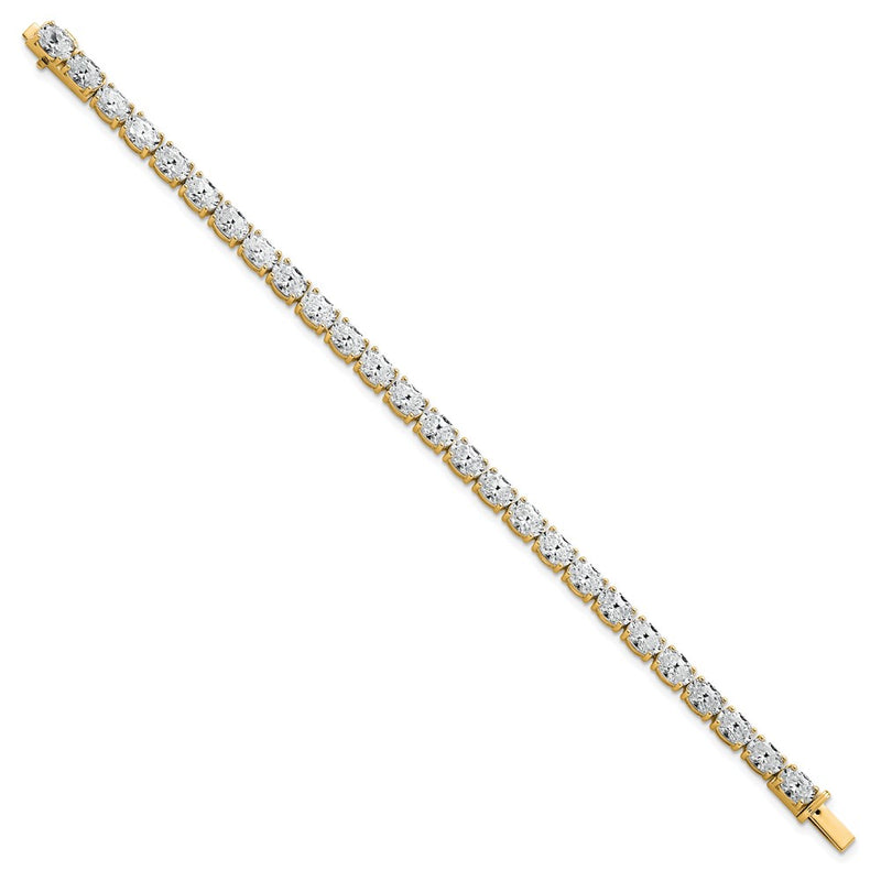 14K Yellow Gold Certified Vs/Si Fgh Lab Grown Oval Diamond Tennis Bracelet