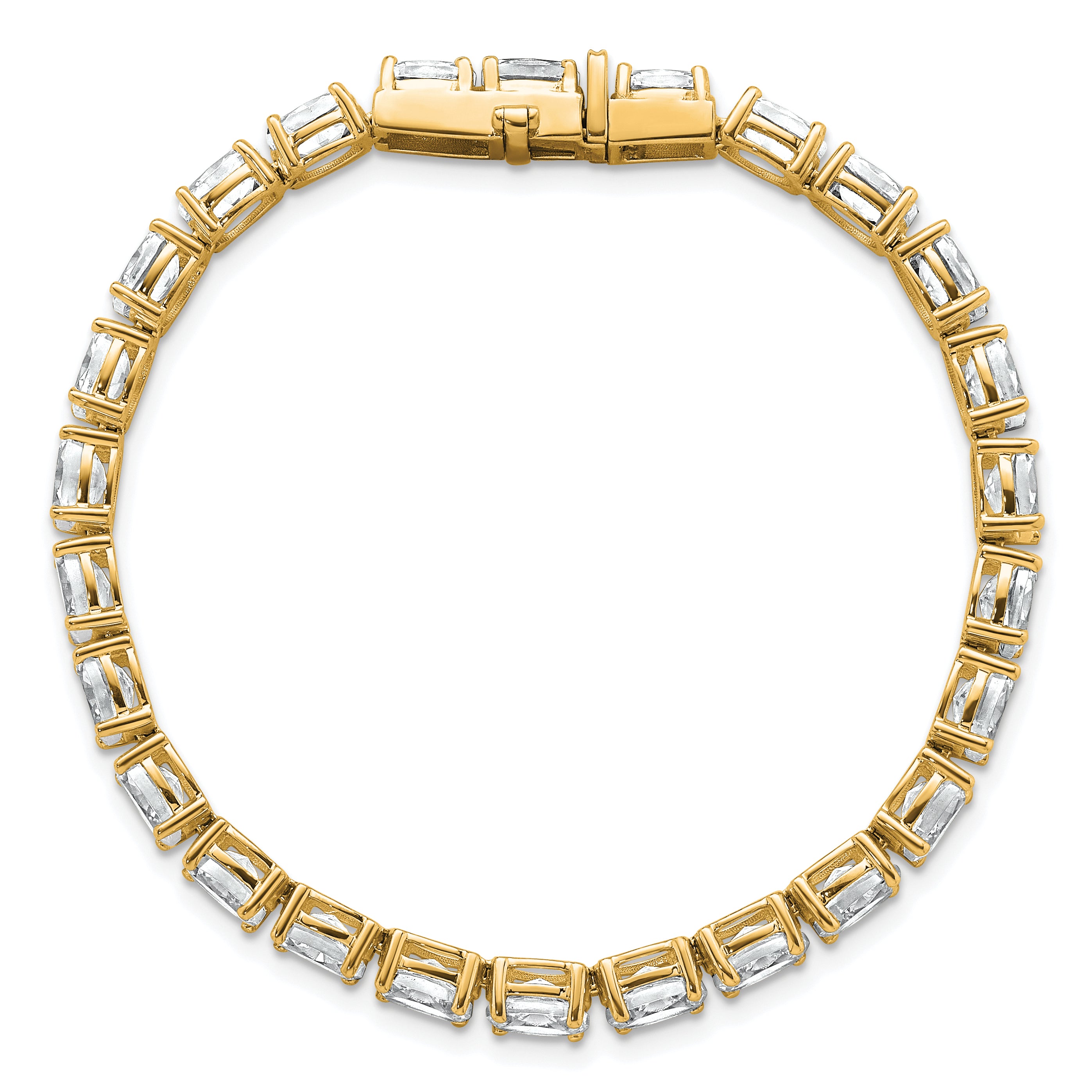 14K Yellow Gold Certified Vs/Si Fgh Lab Grown Oval Diamond Tennis Bracelet