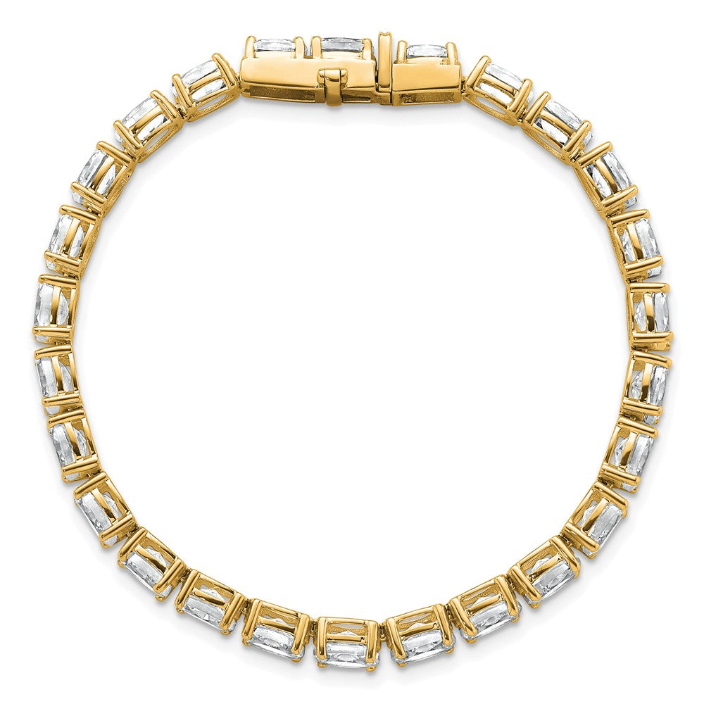 14K Yellow Gold Vs/Si+ G+ Lab Grown Oval Diamond Tennis Bracelet