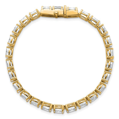 14K Yellow Gold Vs/Si+ G+ Lab Grown Oval Diamond Tennis Bracelet