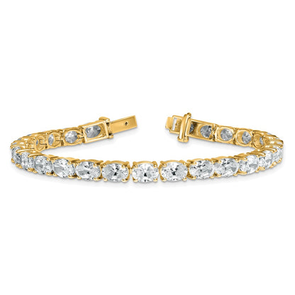 14K Yellow Gold Certified Vs Def Lab Grown Oval Diamond Tennis Bracelet